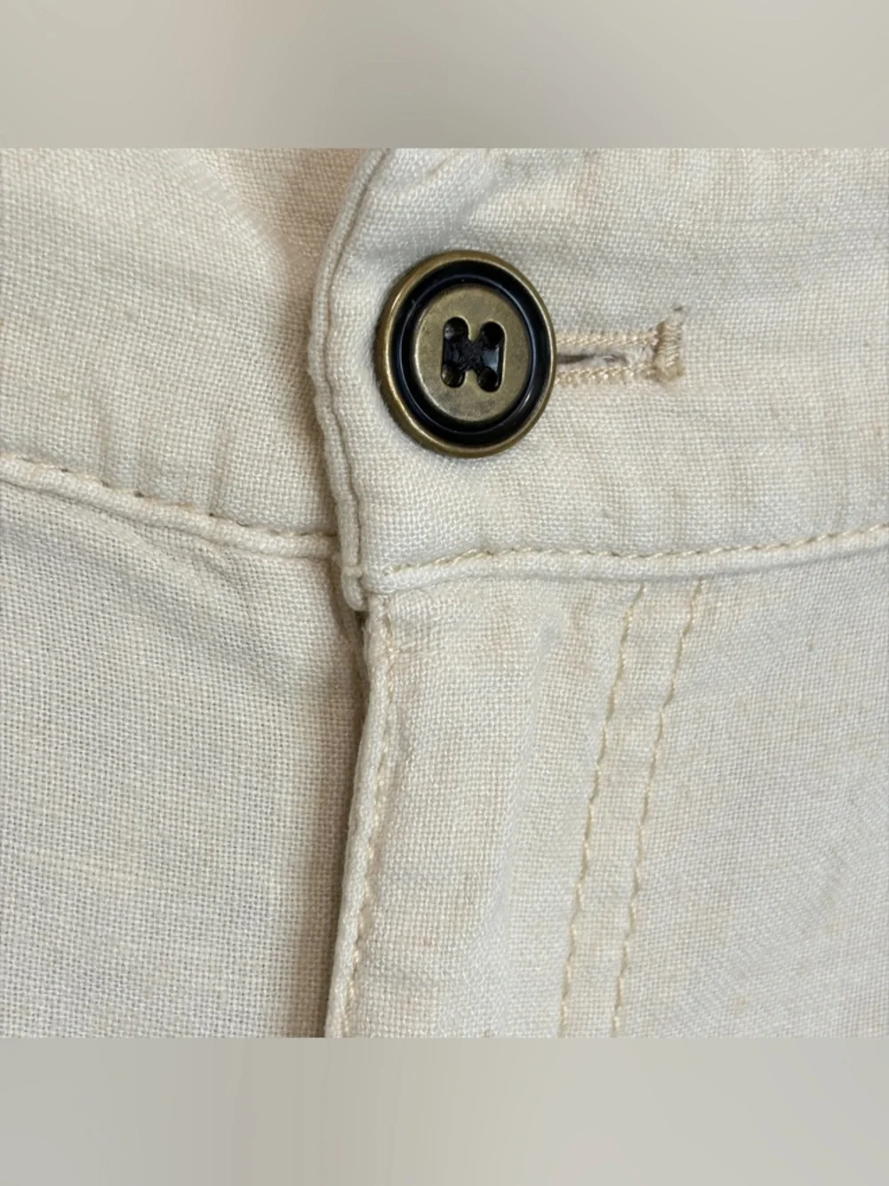 PILCRO Anthropologie Slim Beach Cargo Pants Linen Blend - Picture 10 of 12